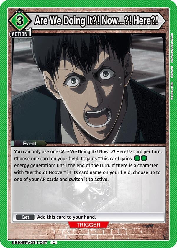 Are We Doing It?! Now...?! Here?! (UE10BT/AOT-1-067) (UE10BT: Attack on Titan)