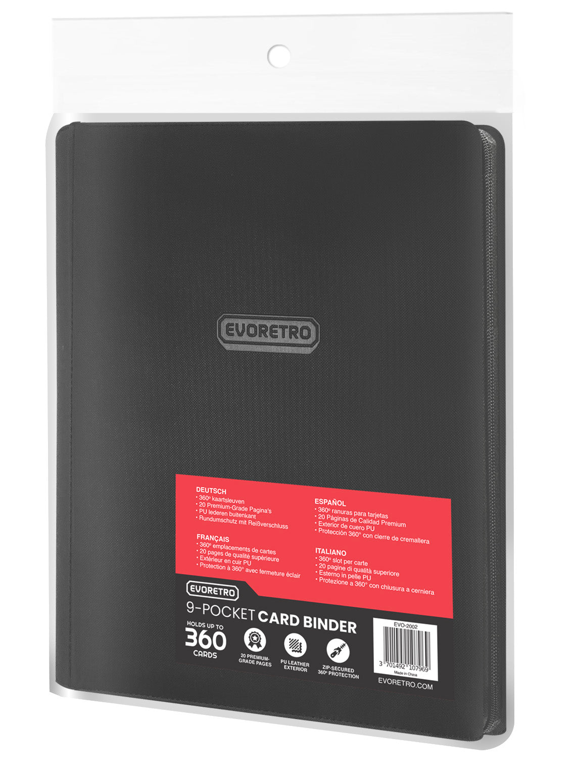Evoretro: 9-Pocket Zip-Up Binder