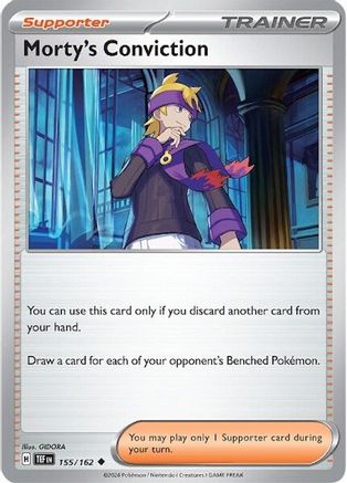 Morty's Conviction (155/162) Reverse Holofoil [SV05: Temporal Forces]