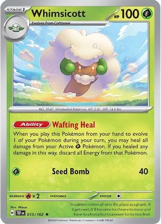 Whimsicott (15/162) Holofoil [SV05: Temporal Forces]