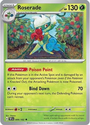 Roserade (9/162) Reverse Holofoil [SV05: Temporal Forces]
