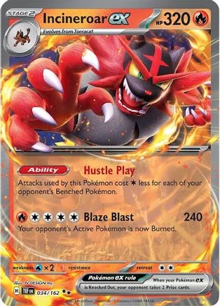 Incineroar ex (034/162) Holofoil [SV05: Temporal Forces]