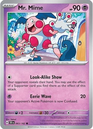 Mr. Mime (63/162) Reverse Holofoil [SV05: Temporal Forces]