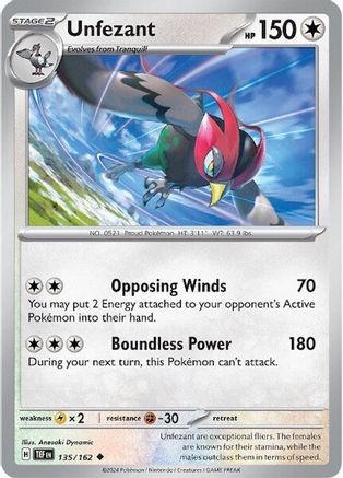 Unfezant (135/162) Reverse Holofoil [SV05: Temporal Forces]