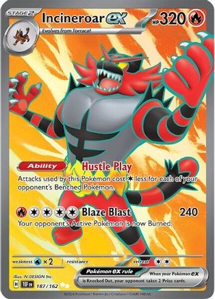 Incineroar ex (187/162) Holofoil [SV05: Temporal Forces]