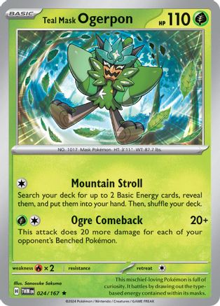 Teal Mask Ogerpon (024/167) Holofoil [SV06: Twilight Masquerade]