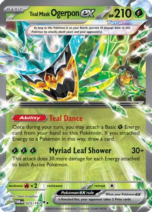 Teal Mask Ogerpon ex (025/167) Holofoil [SV06: Twilight Masquerade]