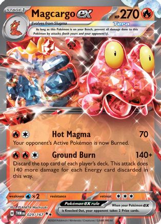 Magcargo ex (029/167) Holofoil [SV06: Twilight Masquerade]