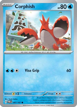 Corphish (047/167) Reverse Holofoil [SV06: Twilight Masquerade]