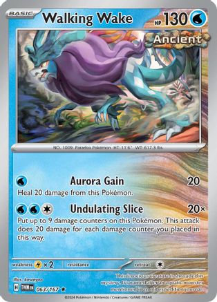 Walking Wake (063/167) Reverse Holofoil [SV06: Twilight Masquerade]