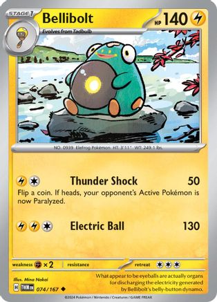 Bellibolt (074/167) Reverse Holofoil [SV06: Twilight Masquerade]