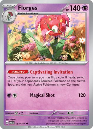 Florges (088/167) Reverse Holofoil [SV06: Twilight Masquerade]