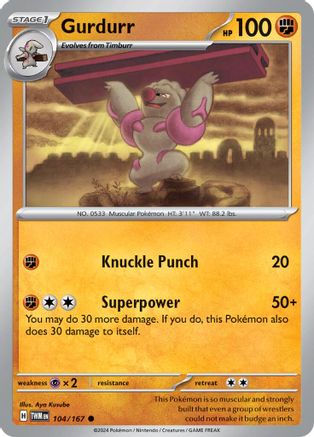Gurdurr (104/167) Reverse Holofoil [SV06: Twilight Masquerade]