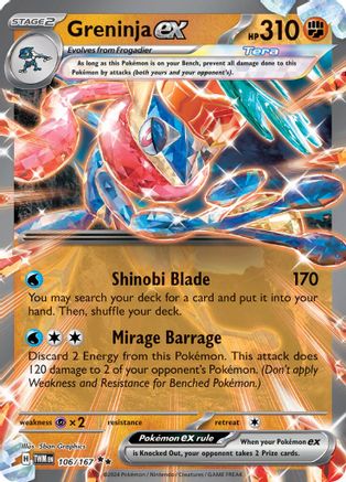 Greninja ex (106/167) Holofoil [SV06: Twilight Masquerade]