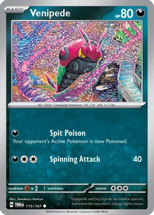 Venipede (115/167) Reverse Holofoil [SV06: Twilight Masquerade]