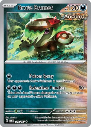 Brute Bonnet (118/167) Reverse Holofoil [SV06: Twilight Masquerade]