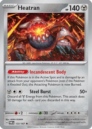 Heatran (123/167) Reverse Holofoil [SV06: Twilight Masquerade]