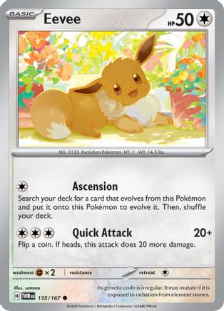 Eevee (135/167) Reverse Holofoil [SV06: Twilight Masquerade]