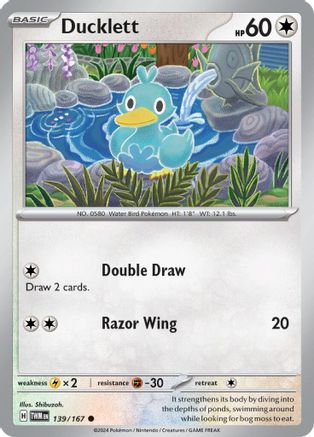 Ducklett (139/167) Reverse Holofoil [SV06: Twilight Masquerade]