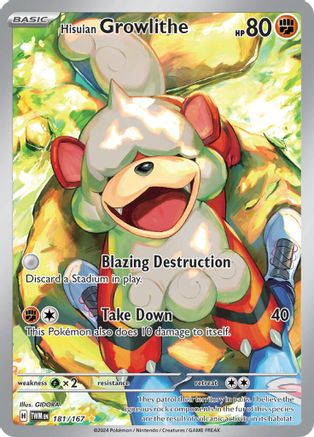Hisuian Growlithe (181/167) Holofoil [SV06: Twilight Masquerade]