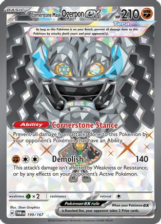 Cornerstone Mask Ogerpon ex (199/167) Holofoil [SV06: Twilight Masquerade]