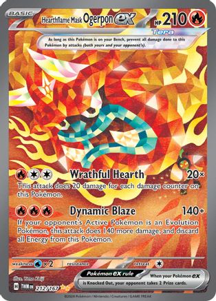 Hearthflame Mask Ogerpon ex (212/167) Holofoil [SV06: Twilight Masquerade]