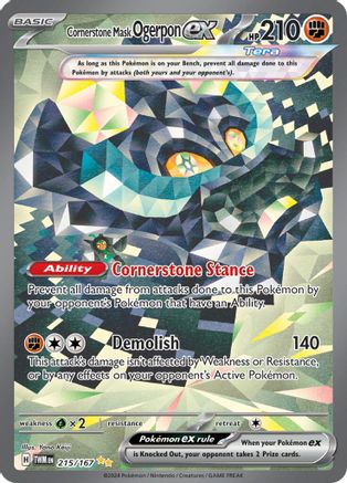 Cornerstone Mask Ogerpon ex (215/167) Holofoil [SV06: Twilight Masquerade]
