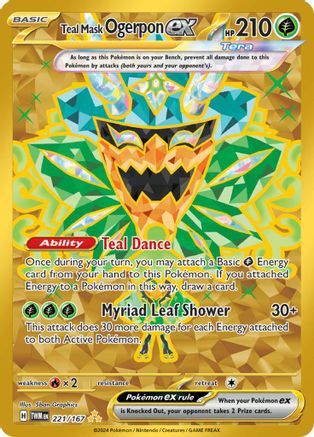 Teal Mask Ogerpon ex (221/167) Holofoil [SV06: Twilight Masquerade]