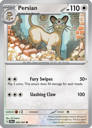 Persian (049/064) Reverse Holofoil [SV: Shrouded Fable]