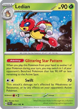 Ledian (3/142) Holofoil [SV07: Stellar Crown]