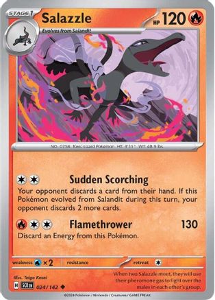 Salazzle (24/142) Reverse Holofoil [SV07: Stellar Crown]