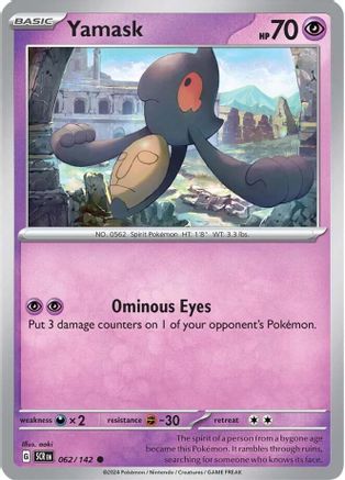 Yamask (62/142) Reverse Holofoil [SV07: Stellar Crown]