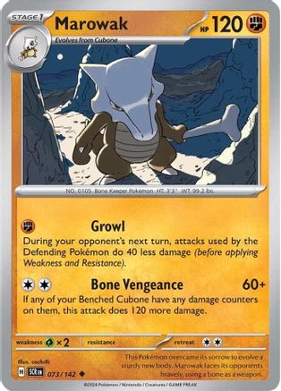 Marowak (73/142) Reverse Holofoil [SV07: Stellar Crown]