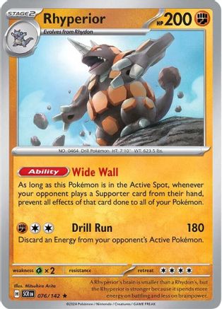 Rhyperior (76/142) Reverse Holofoil [SV07: Stellar Crown]