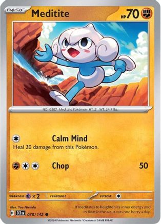 Meditite (78/142) Reverse Holofoil [SV07: Stellar Crown]