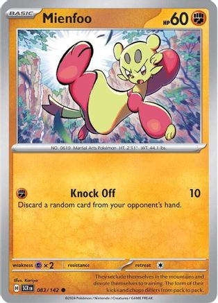 Mienfoo (83/142) Reverse Holofoil [SV07: Stellar Crown]