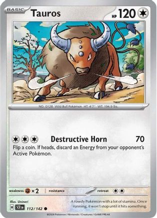 Tauros (112/142) Reverse Holofoil [SV07: Stellar Crown]
