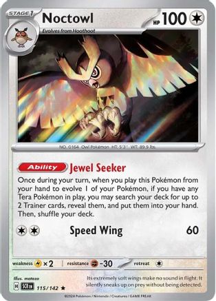 Noctowl (115/142) Holofoil [SV07: Stellar Crown]