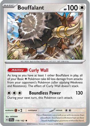 Bouffalant (119/142) Reverse Holofoil [SV07: Stellar Crown]