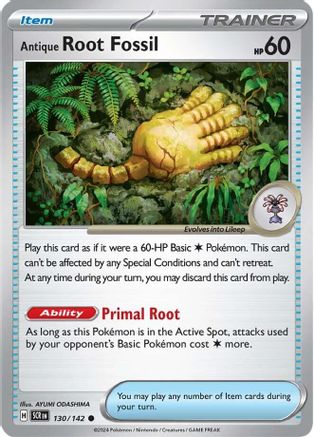 Antique Root Fossil (130/142) Reverse Holofoil [SV07: Stellar Crown]