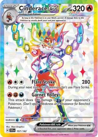 Cinderace ex (157/142) Holofoil [SV07: Stellar Crown]