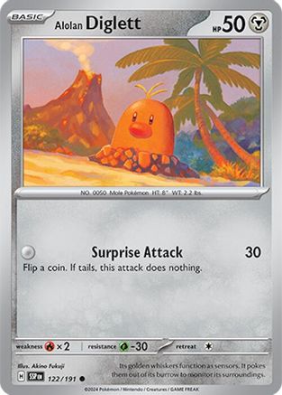 Alolan Diglett (122/191) Reverse Holofoil [SV08: Surging Sparks]