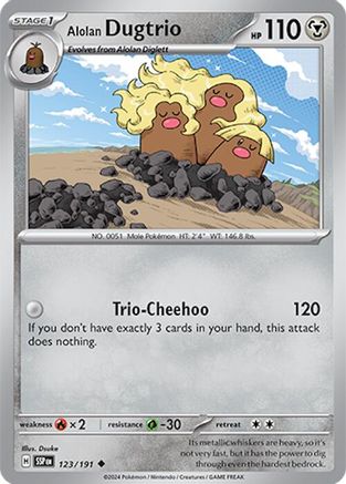 Alolan Dugtrio (123/191) Reverse Holofoil [SV08: Surging Sparks]
