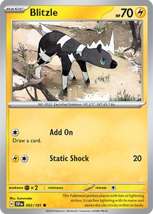 Blitzle (62/191) Reverse Holofoil [SV08: Surging Sparks]