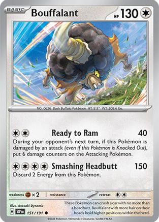 Bouffalant (151/191) Reverse Holofoil [SV08: Surging Sparks]