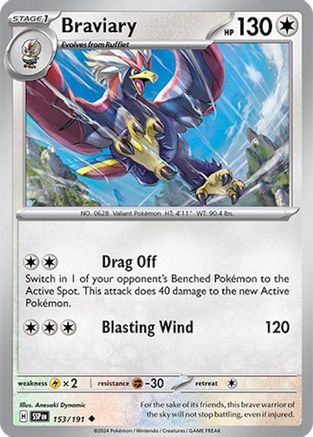 Braviary (153/191) Reverse Holofoil [SV08: Surging Sparks]