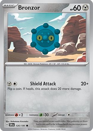 Bronzor (126/191) Reverse Holofoil [SV08: Surging Sparks]