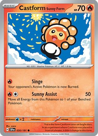 Castform Sunny Form (20/191) Reverse Holofoil [SV08: Surging Sparks]
