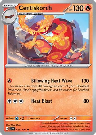 Centiskorch (28/191) Reverse Holofoil [SV08: Surging Sparks]