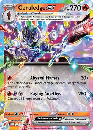 Ceruledge ex (36/191) Holofoil [SV08: Surging Sparks]